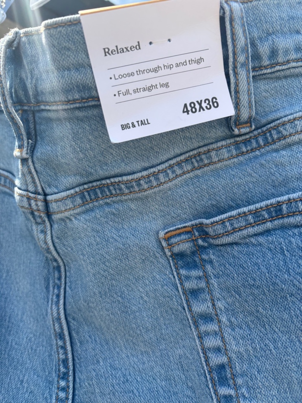 Men’s GoodFellow & Co. RELAXED SIZE 48W x 36L,  light wash - Picture 5 of 5